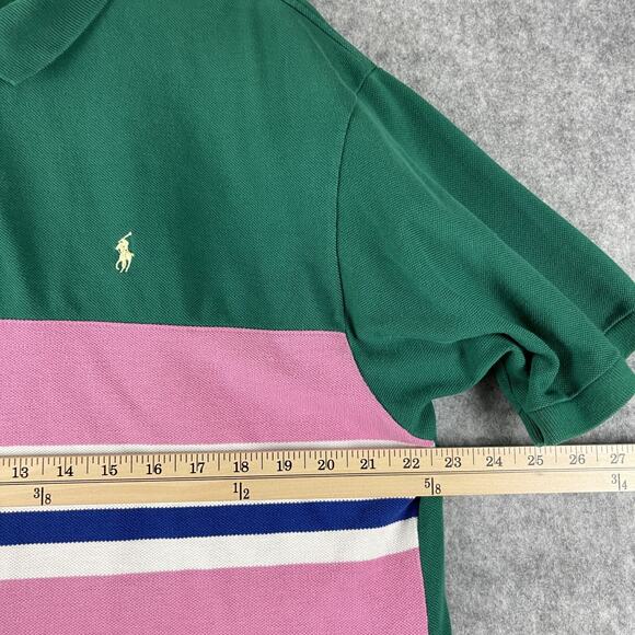 Vintage Polo Ralph Lauren Polo Shirt Mens XL Stripe Short Sleeve USA Made 90s - Picture 7 of 13